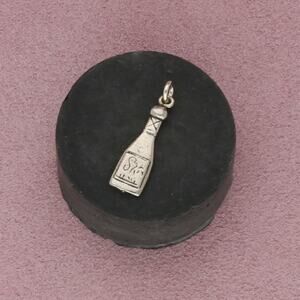 sterling silver vintage bottle of wine charm pendant